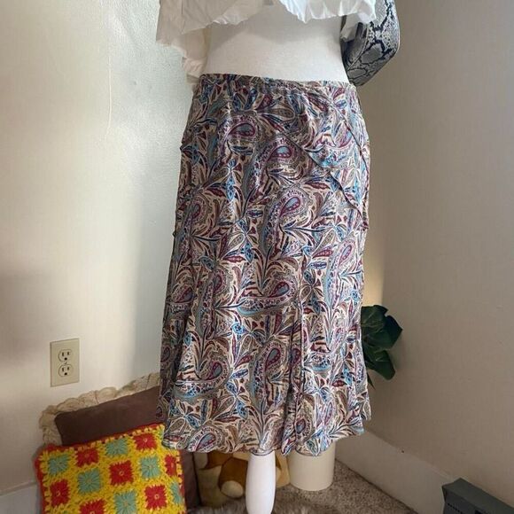 Y2K paisley silk midi skirt - Picture 6 of 8